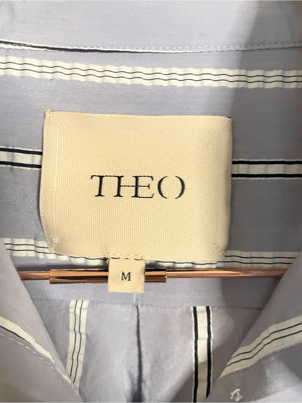 THEO The Label Euanthe Boyfriend Stripe Shirt M - Picture 4 of 12